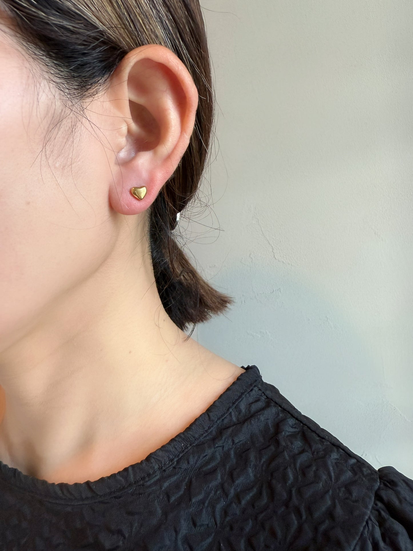 【P007】small heart pierce -gold/silver-