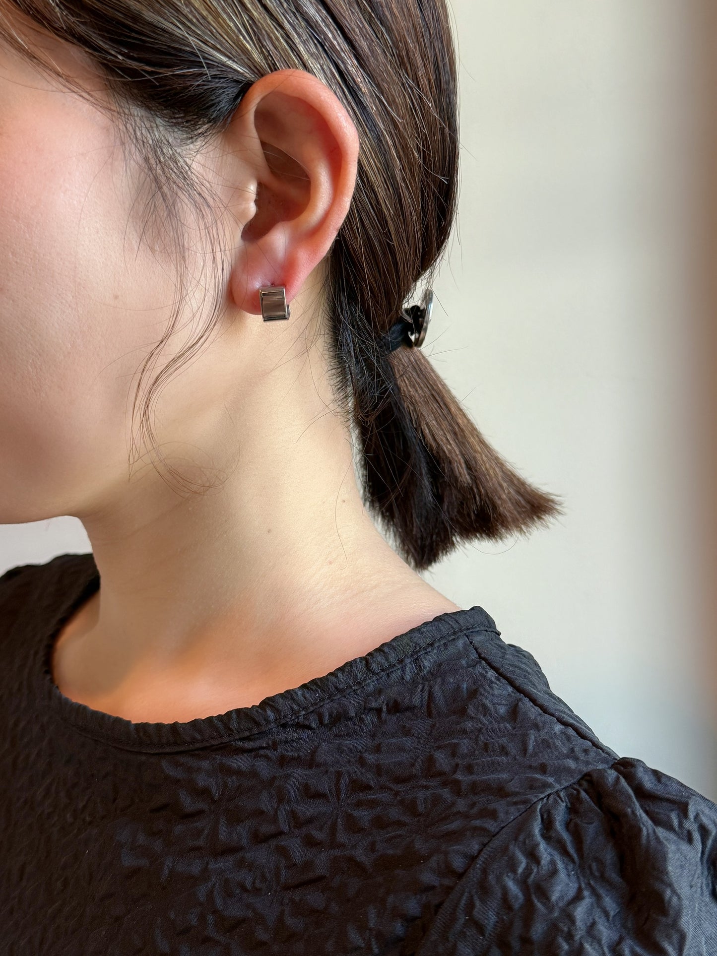 【P002】square pierce -gold/silver-