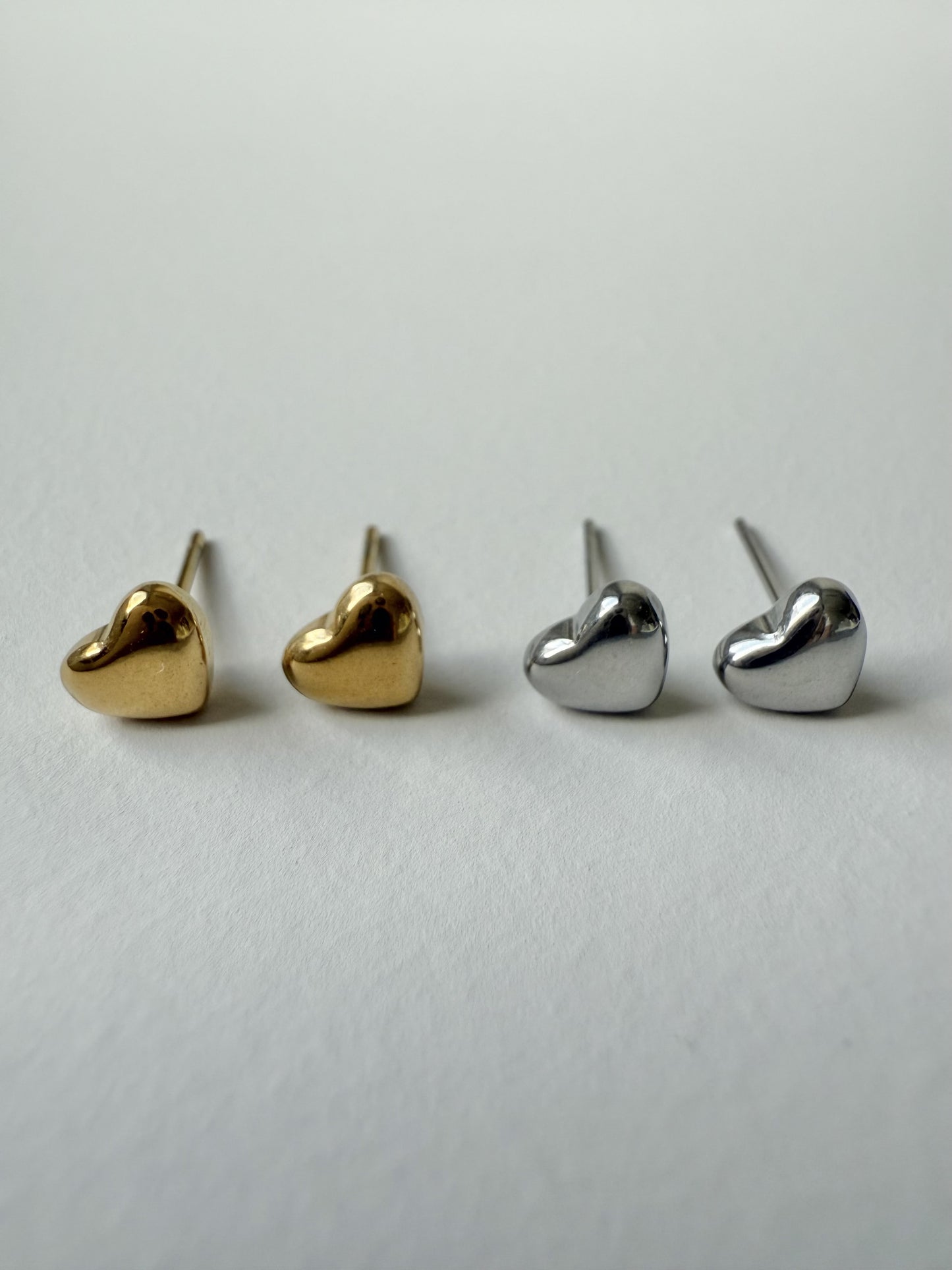 【P007】small heart pierce -gold/silver-