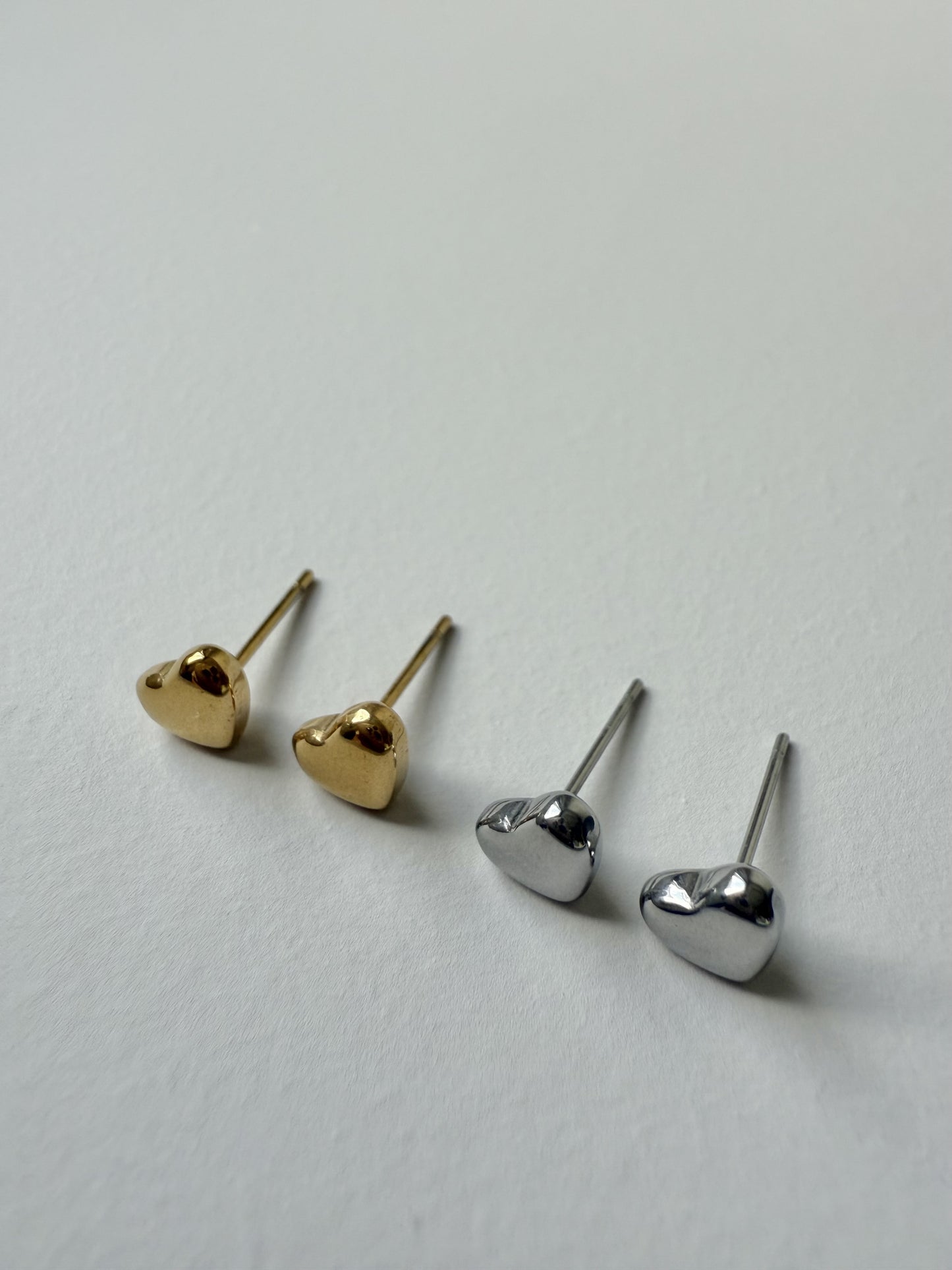 【P007】small heart pierce -gold/silver-