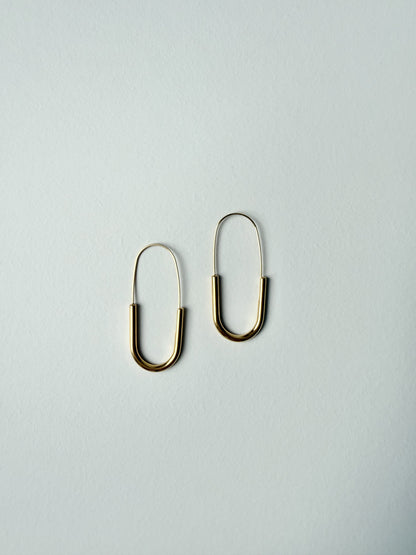 【P006】oval loop pierce-gold/silver-