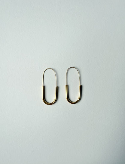 【P006】oval loop pierce-gold/silver-