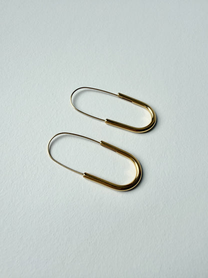 【P006】oval loop pierce-gold/silver-