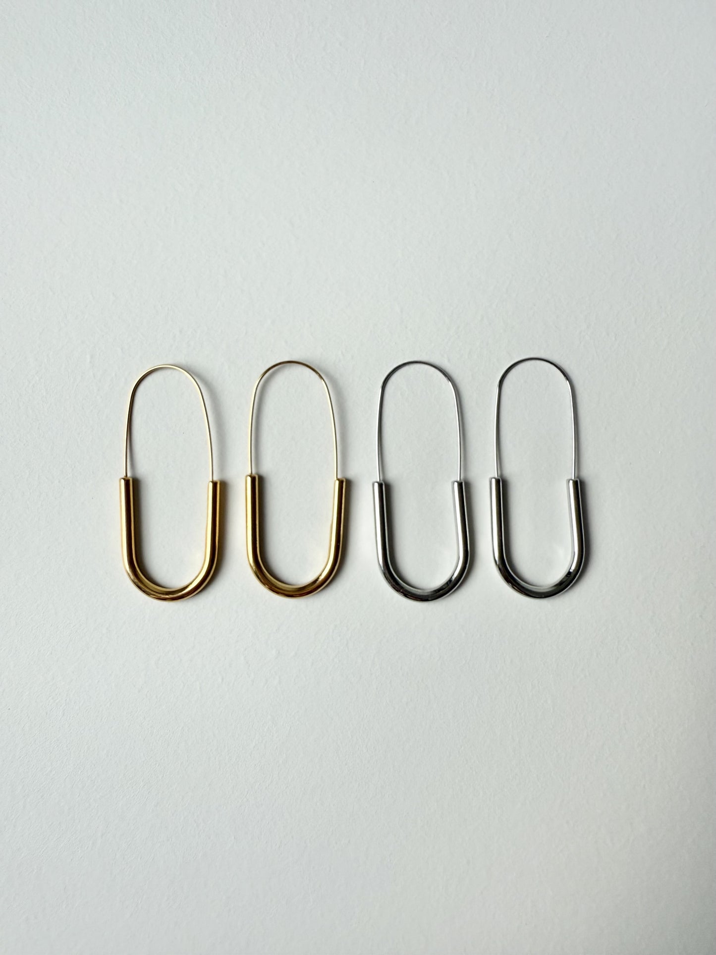 【P006】oval loop pierce-gold/silver-