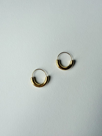 【P012】luna hoop pierce -gold/silver-