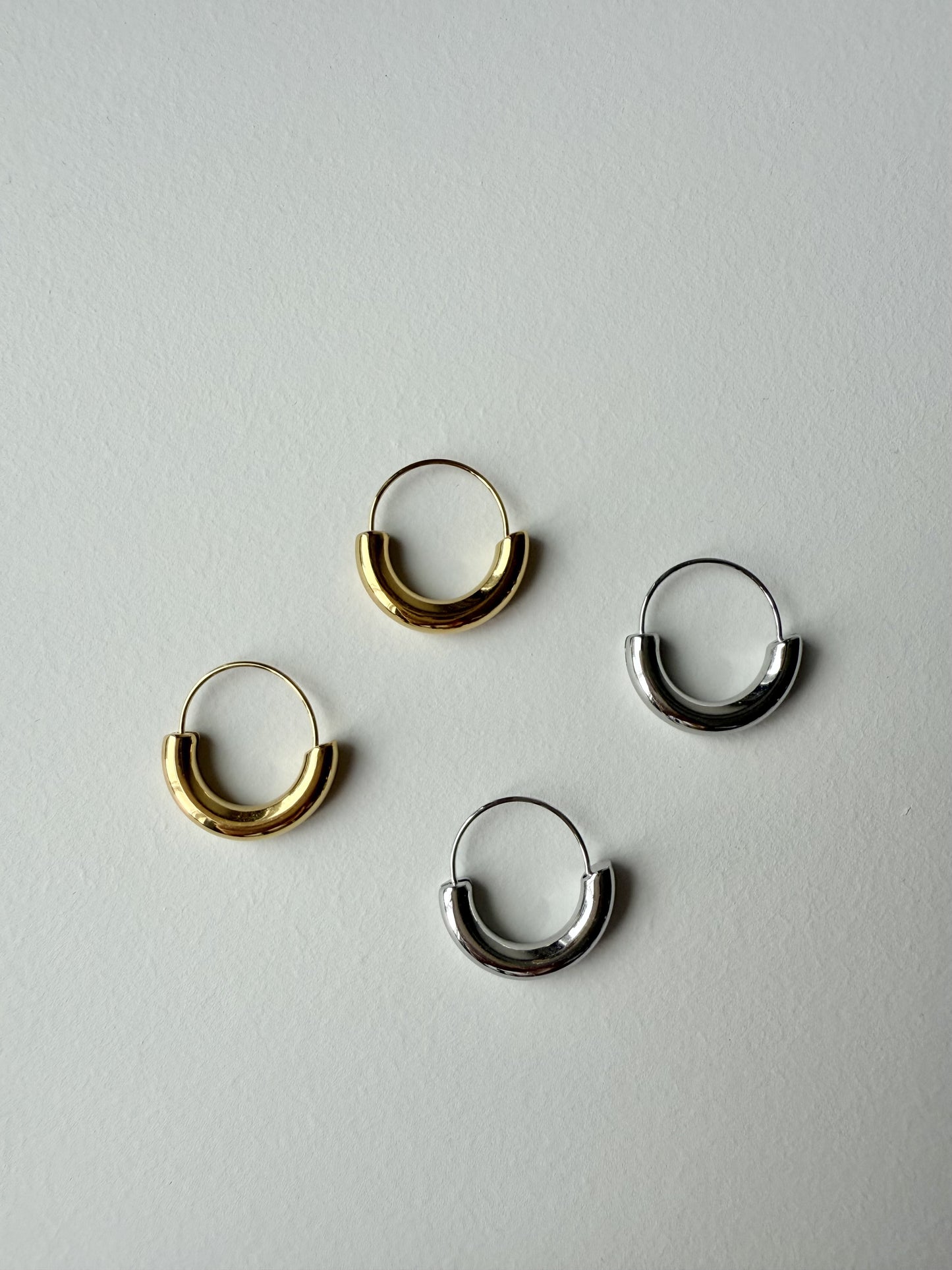 【P012】luna hoop pierce -gold/silver-