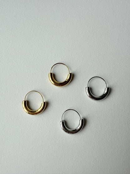 【P012】luna hoop pierce -gold/silver-