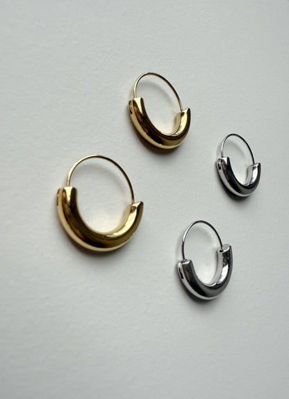 【P012】luna hoop pierce -gold/silver-