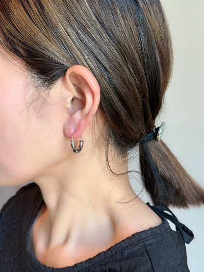 【P012】luna hoop pierce -gold/silver-