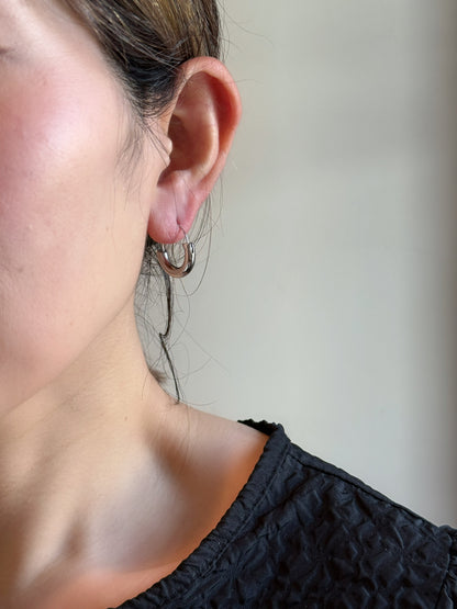 【P012】luna hoop pierce -gold/silver-