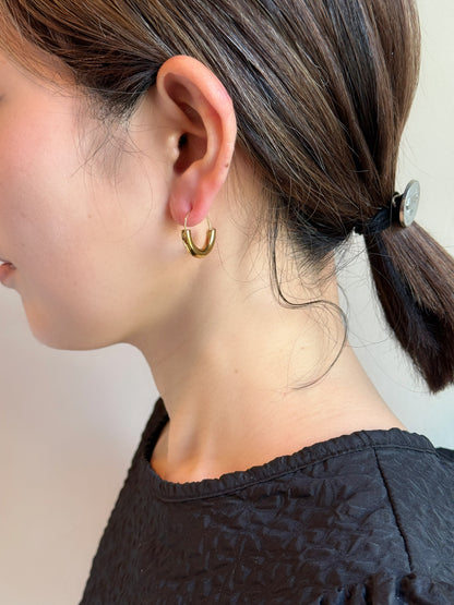 【P012】luna hoop pierce -gold/silver-