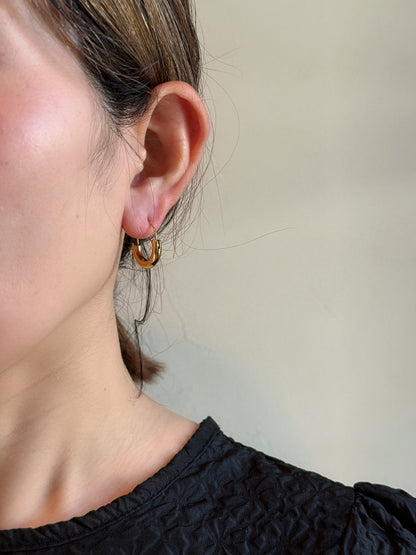 【P012】luna hoop pierce -gold/silver-
