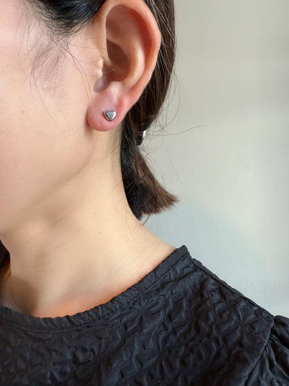 【P007】small heart pierce -gold/silver-