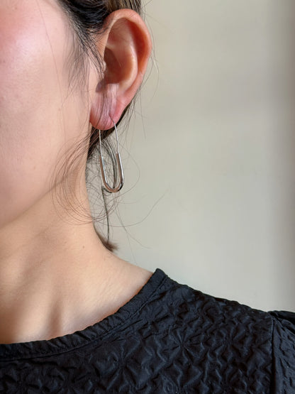 【P006】oval loop pierce-gold/silver-