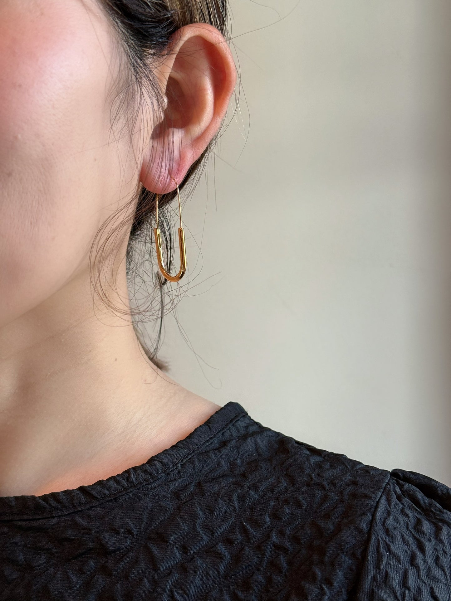 【P006】oval loop pierce-gold/silver-